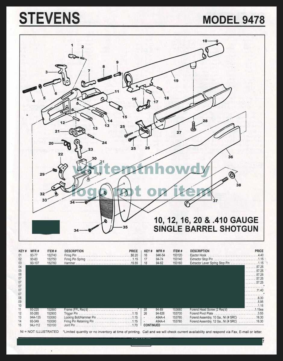 stevens model 94 parts diagram