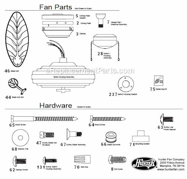 casablanca fan parts diagram