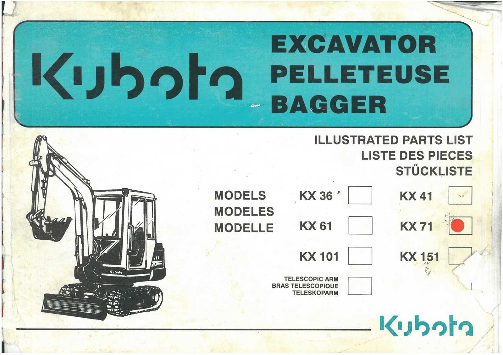 kubota kx71 3 parts diagram