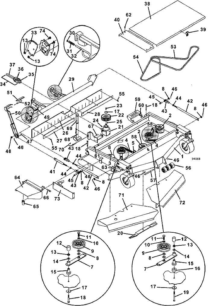 kubota zd331 72 deck parts diagram