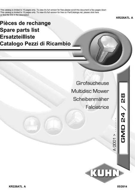 kuhn gmd 600 gii hd parts diagram