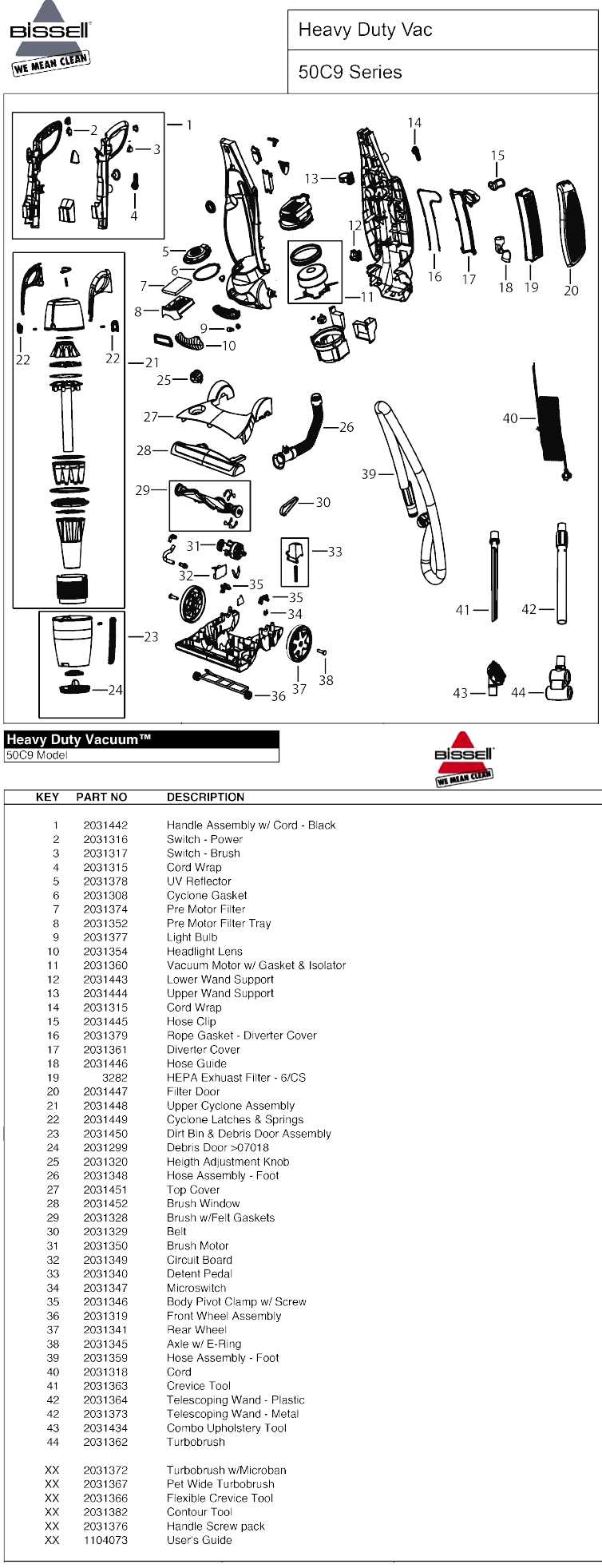 bissell proheat 2x parts diagram