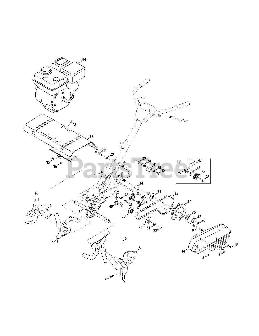 craftsman tiller   model 917 parts diagram