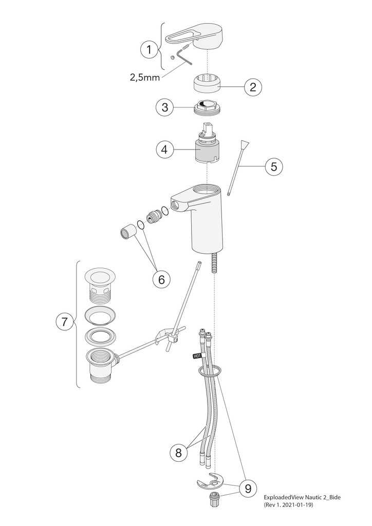 bidet parts diagram