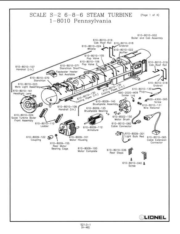 lionel train parts diagram