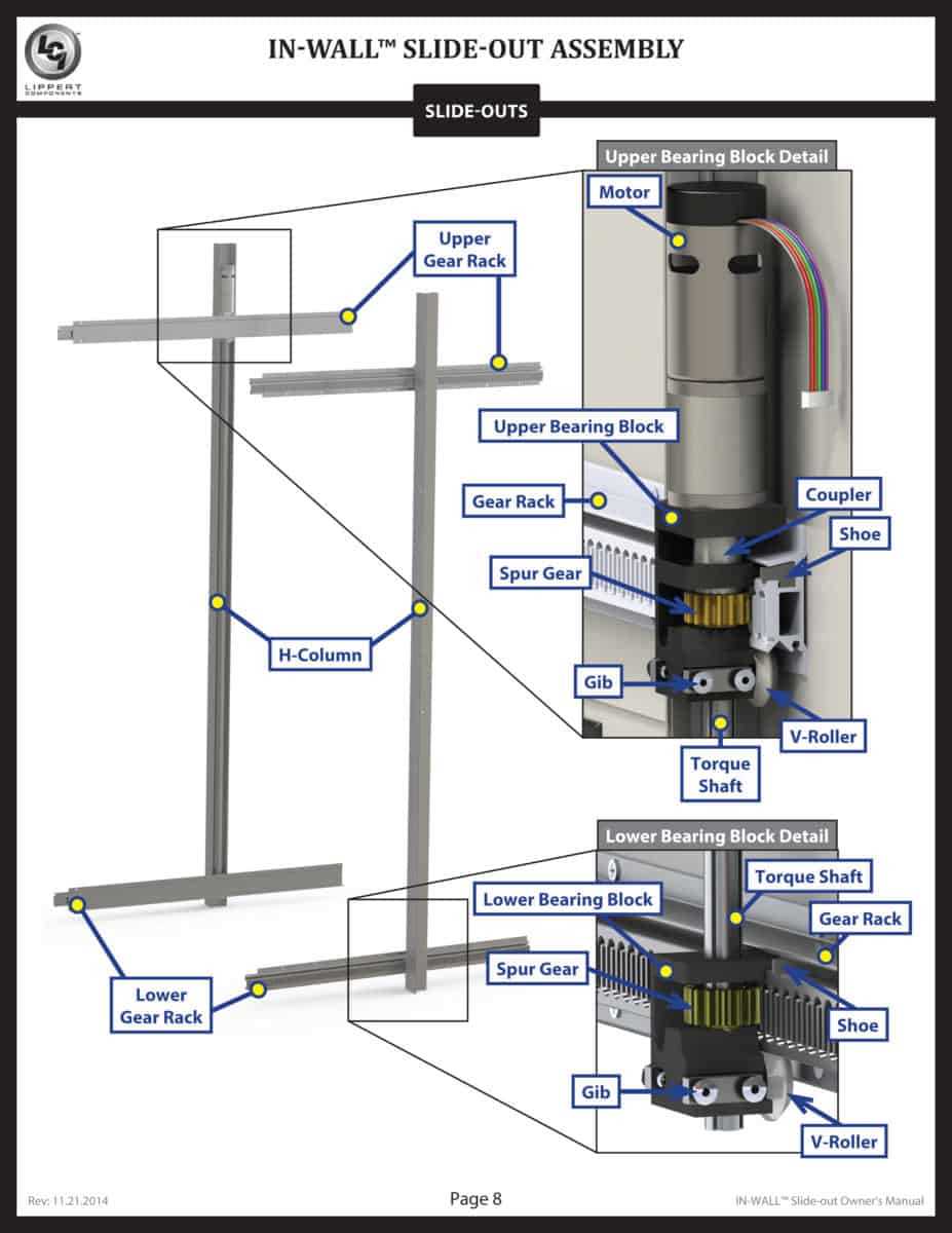 power gear slide out parts diagram