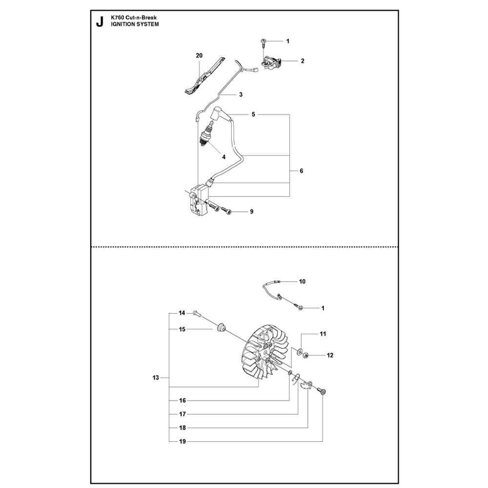 husqvarna k760 parts diagram