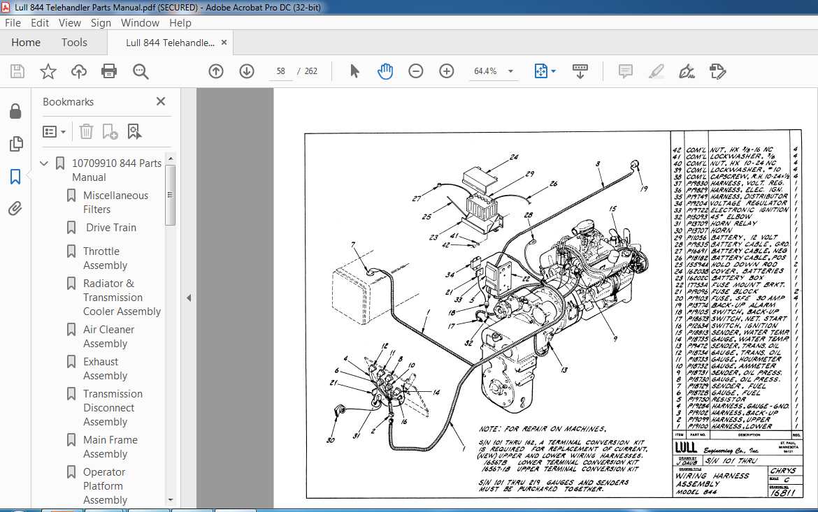 lull parts diagram