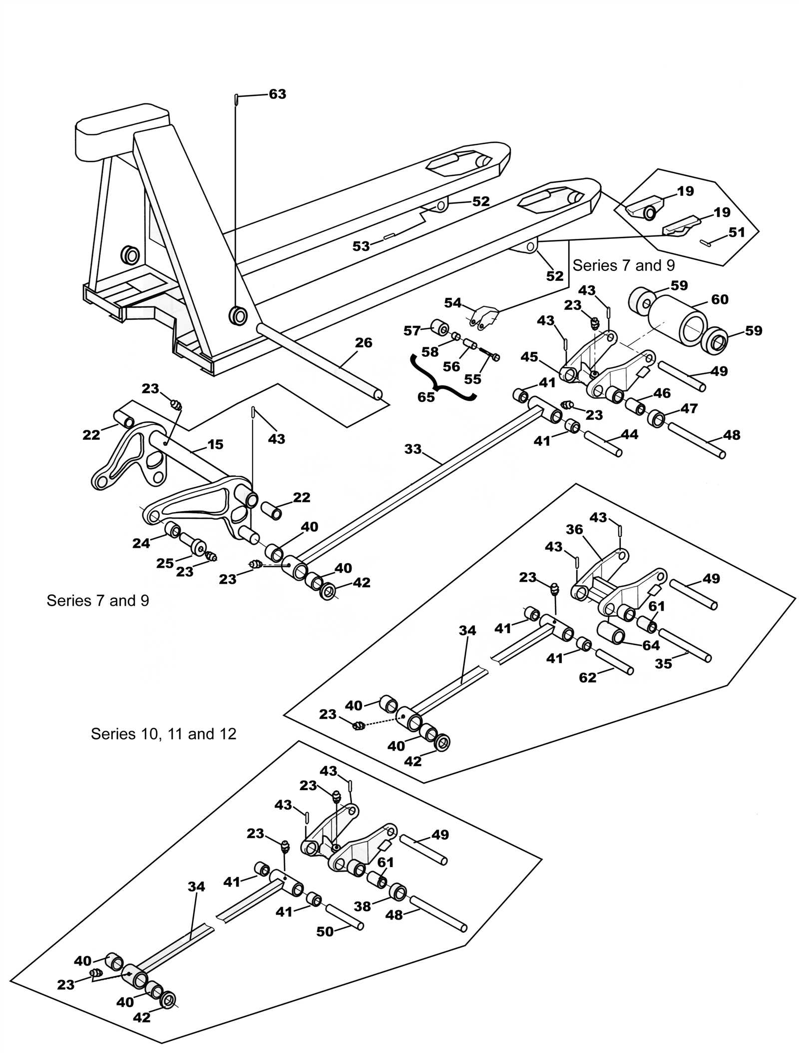 manual pallet jack parts diagram