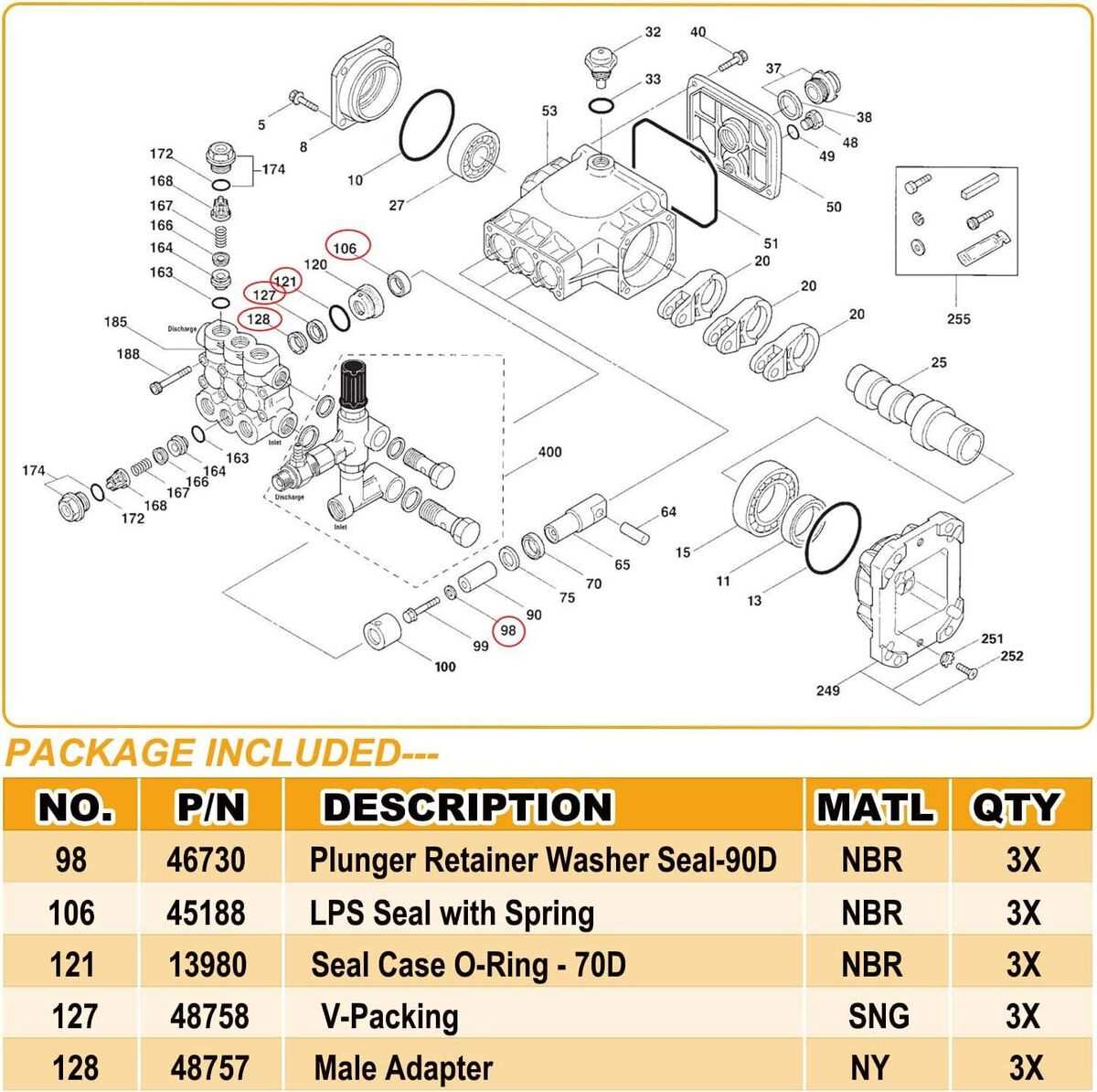 aaa pressure washer pump parts diagram