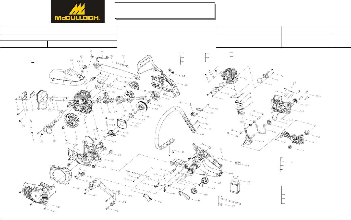 mcculloch chainsaw parts diagram