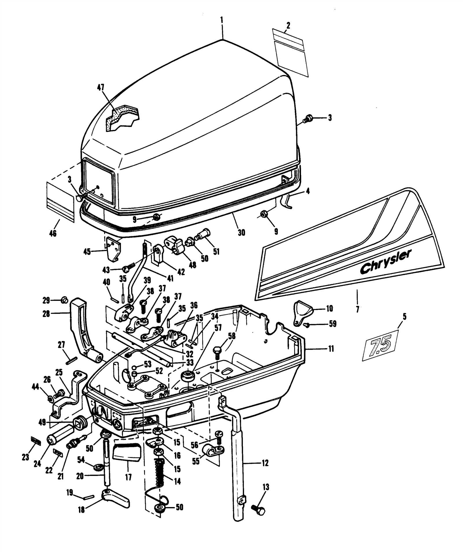 mercury 7.5 outboard parts diagram