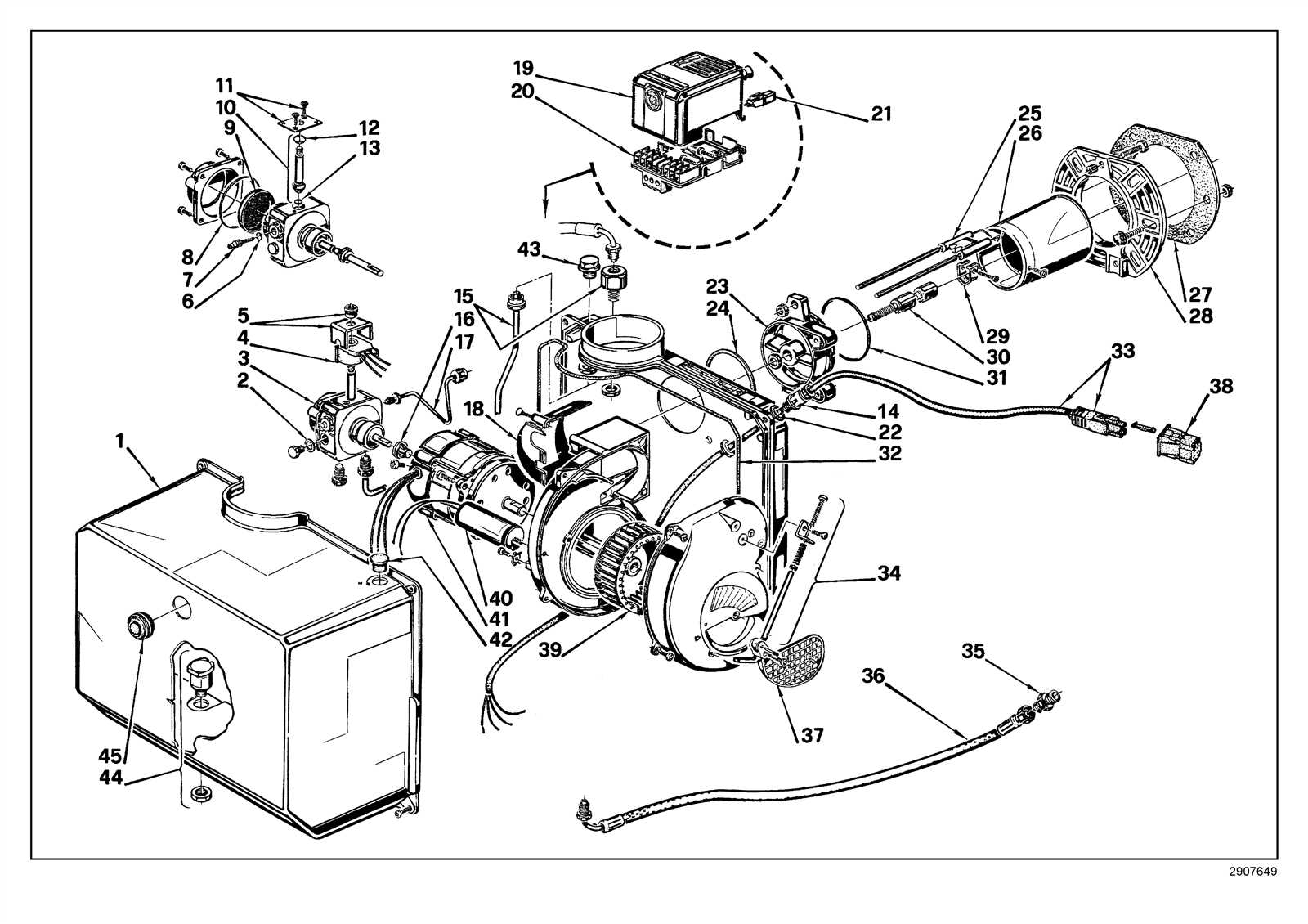 oil burner parts diagram