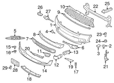 mini cooper body parts diagram