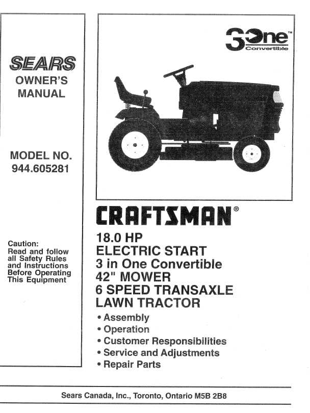 model 917 craftsman riding lawn mower parts diagram