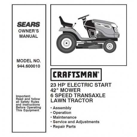 model 917 craftsman riding lawn mower parts diagram