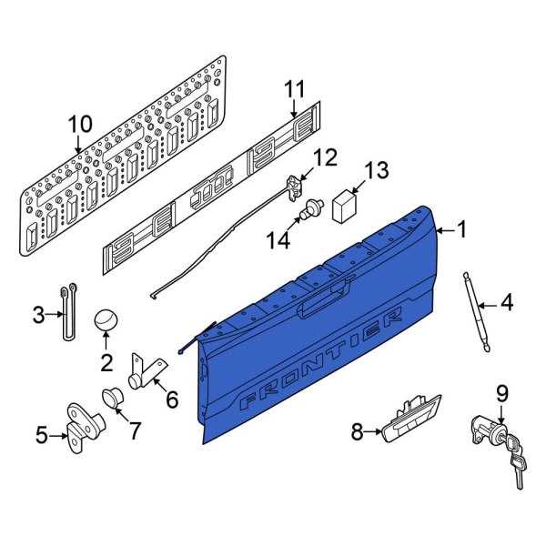 ford f250 tailgate parts diagram