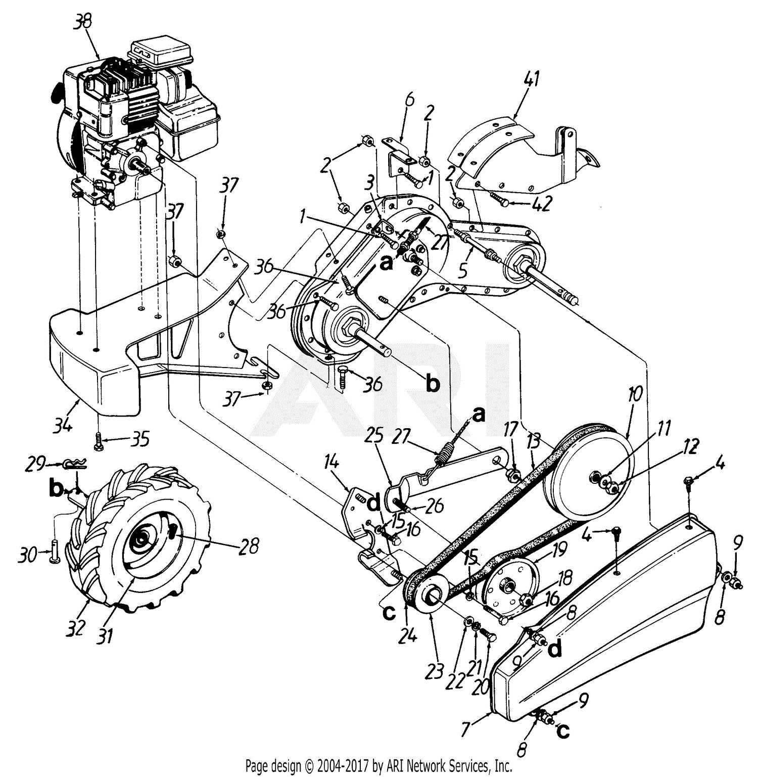 mtd tiller parts diagram