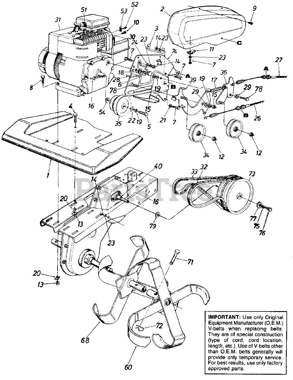 mtd tiller parts diagram