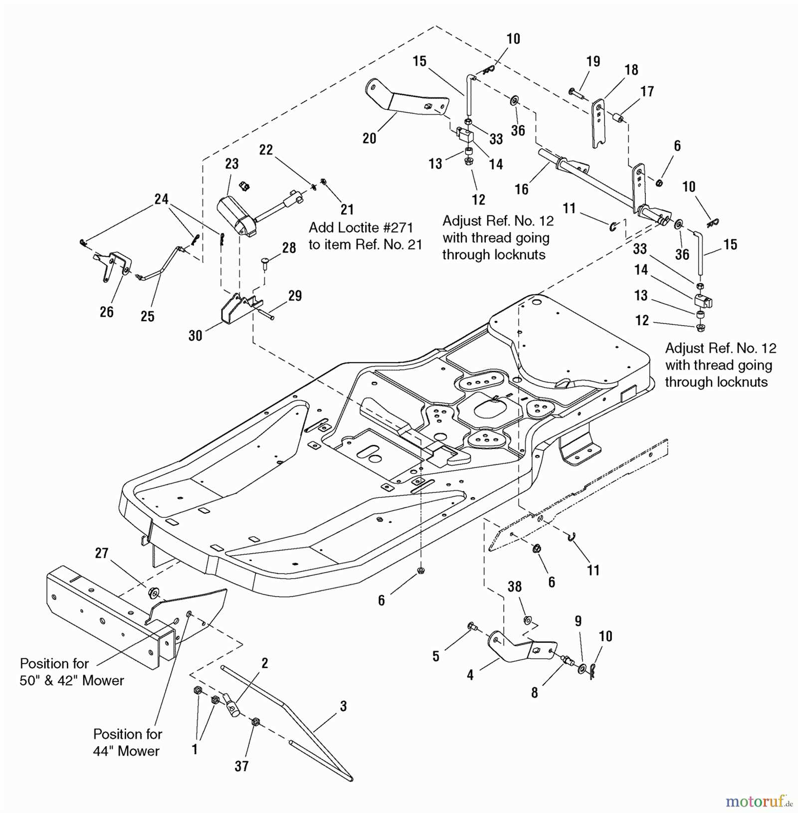 murray 42 inch deck parts diagram