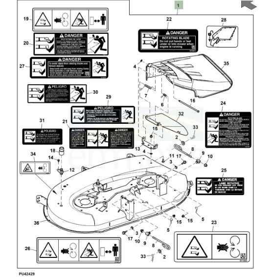 murray 42 inch deck parts diagram