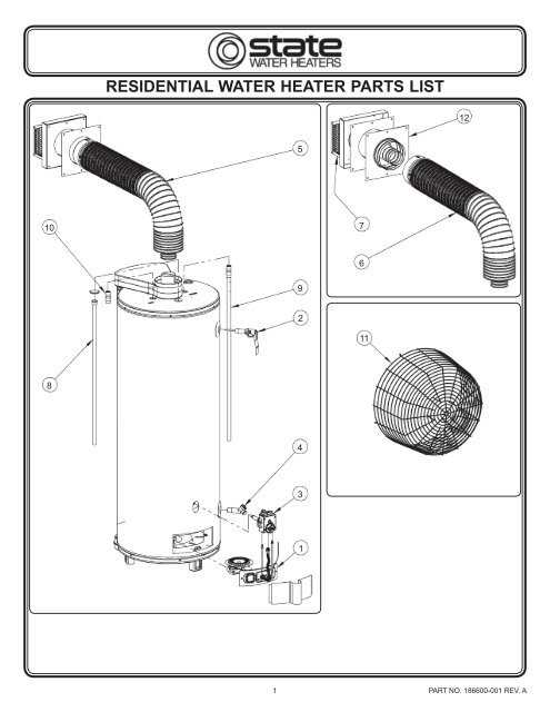 state water heater parts diagram