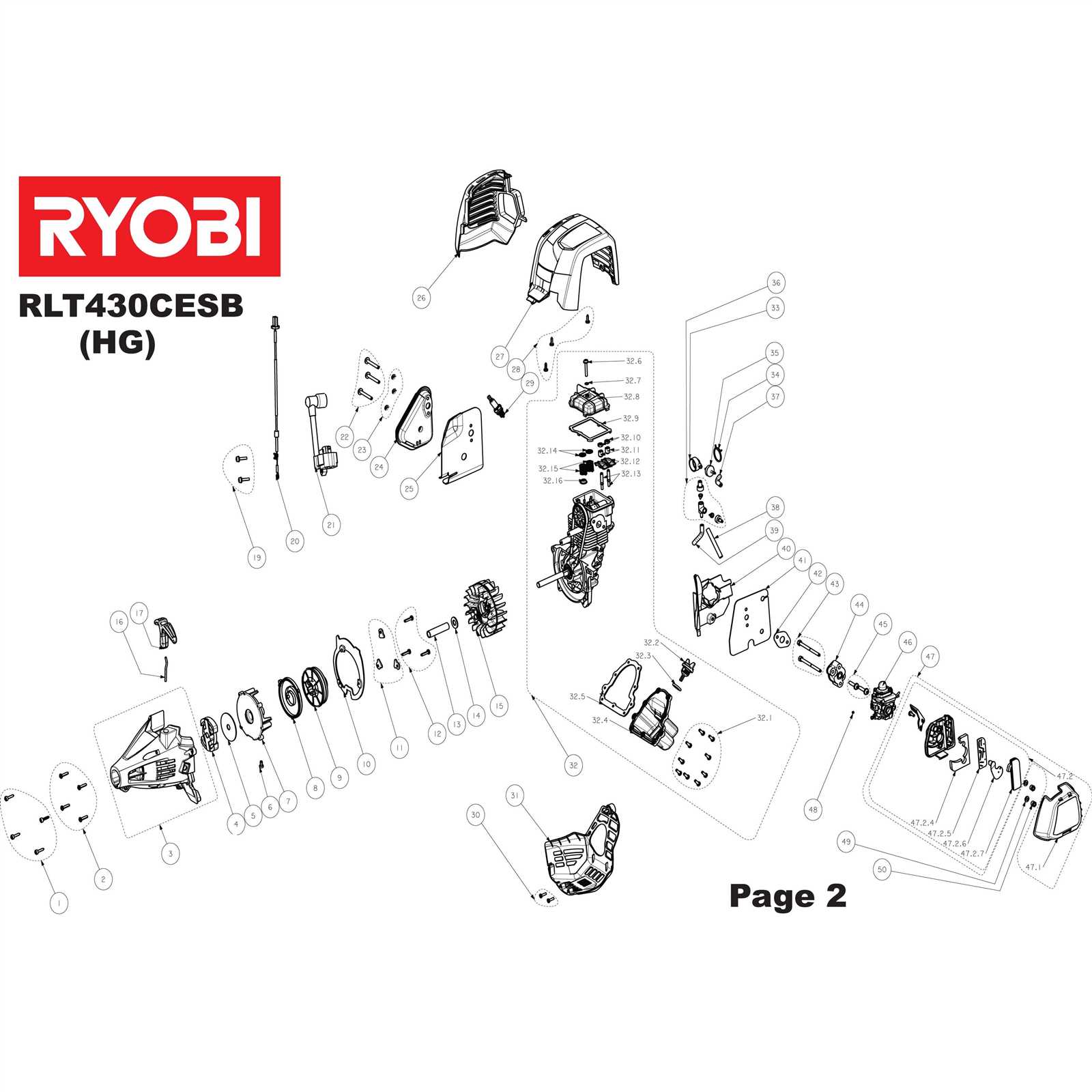 ryobi string trimmer parts diagram