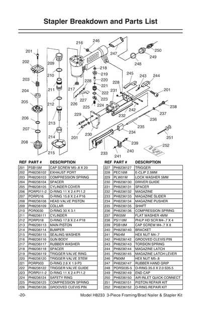 nail gun parts diagram