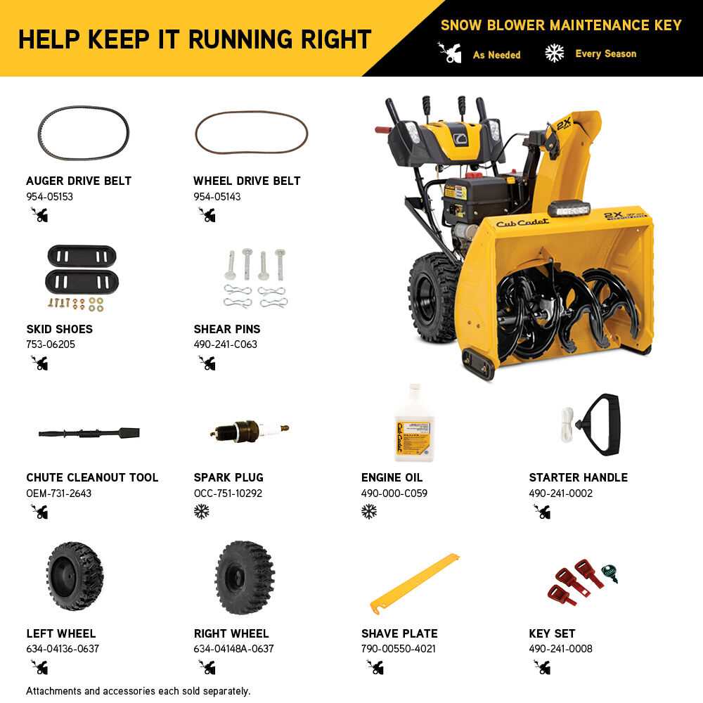 cub cadet snow blower parts diagram