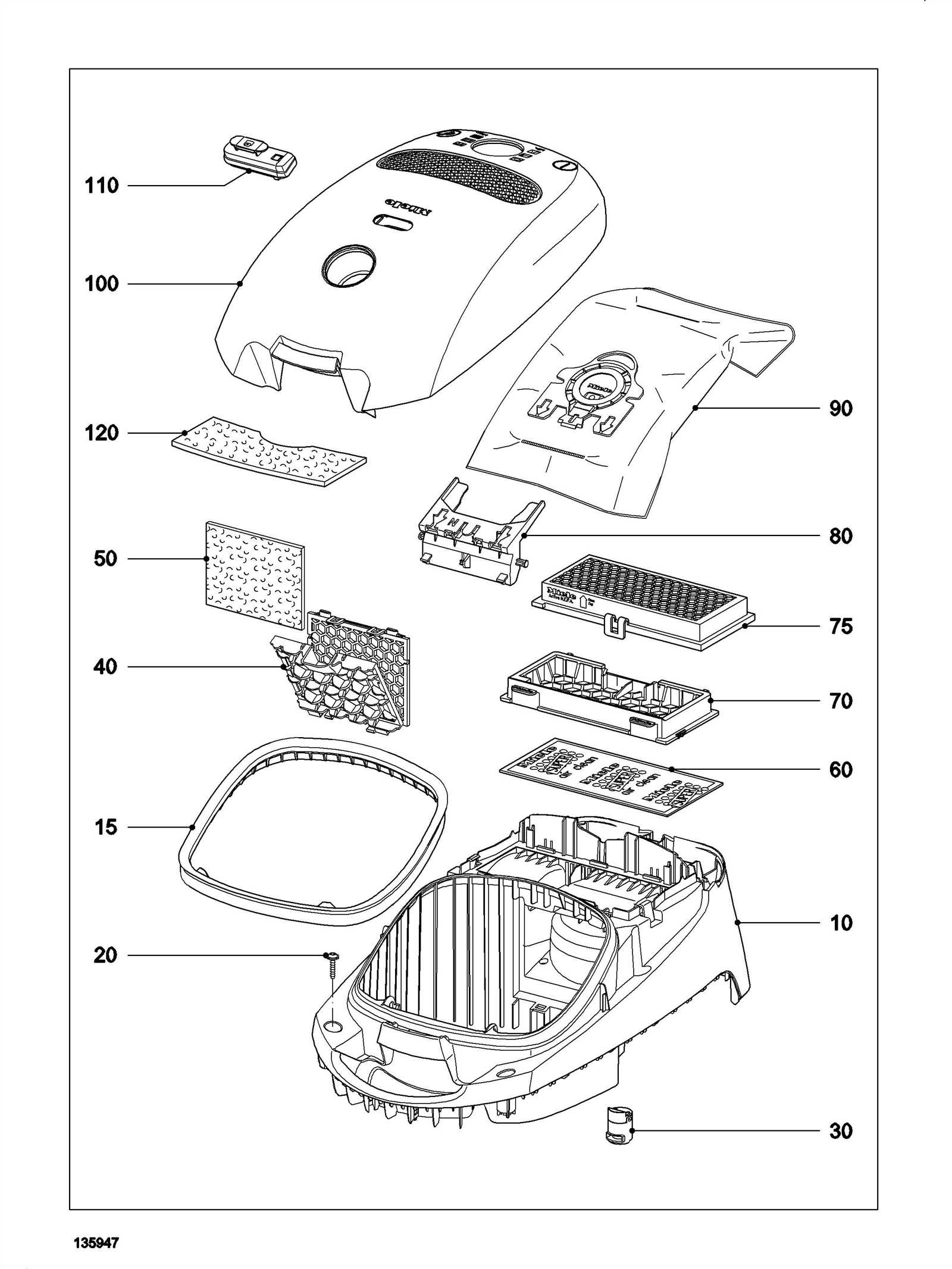 oreck vacuum parts diagram