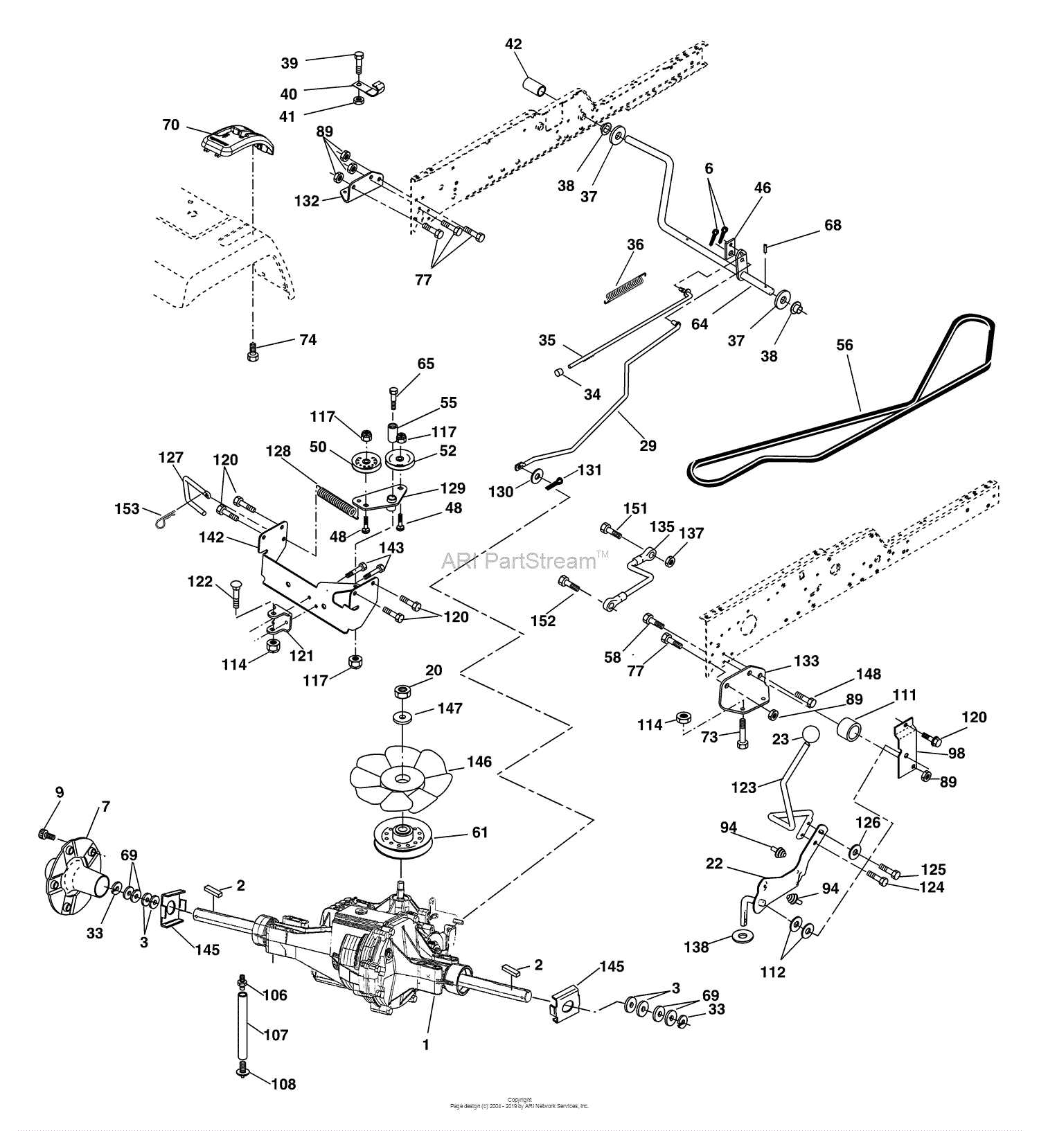 craftsman gt5000 48 deck parts diagram