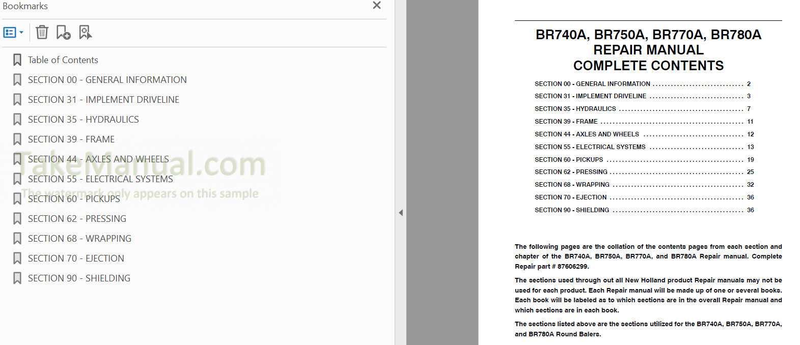 new holland br780a parts diagram