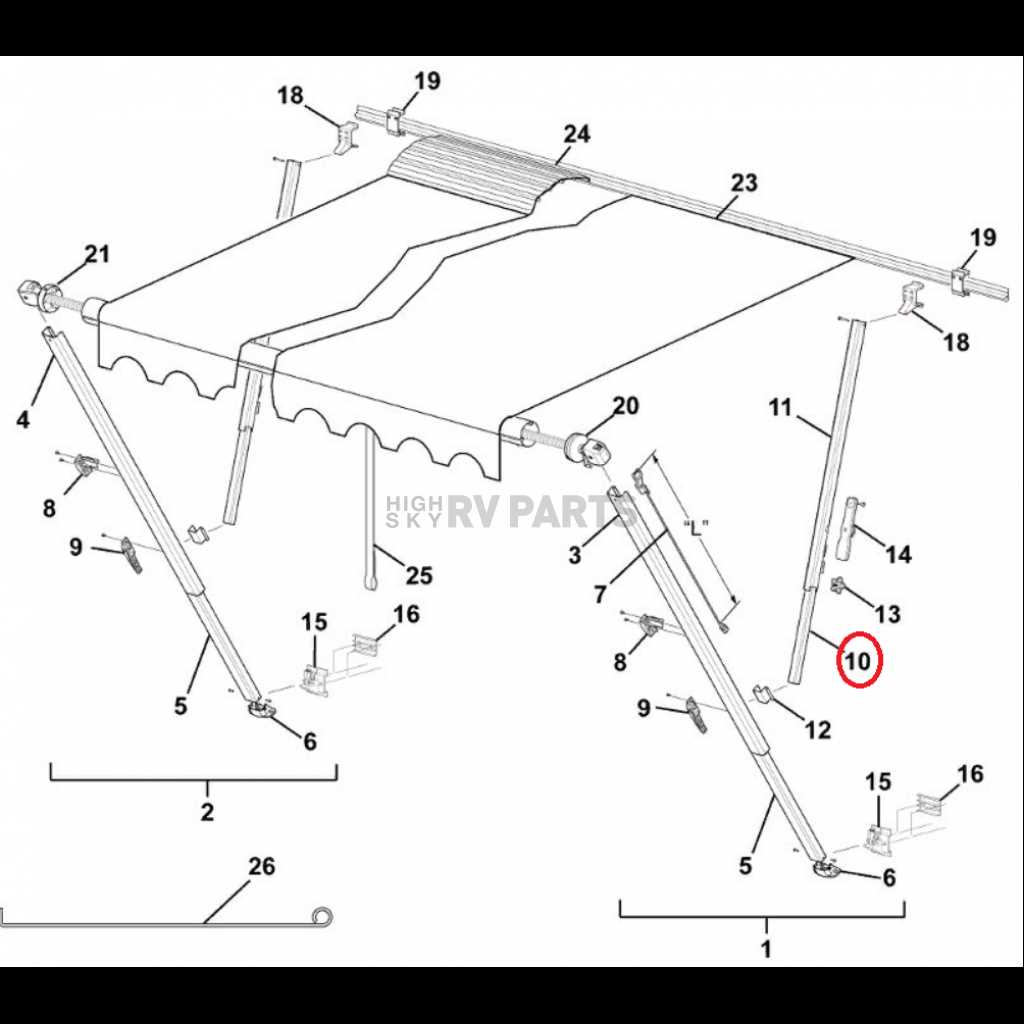 dometic 9100 awning parts diagram