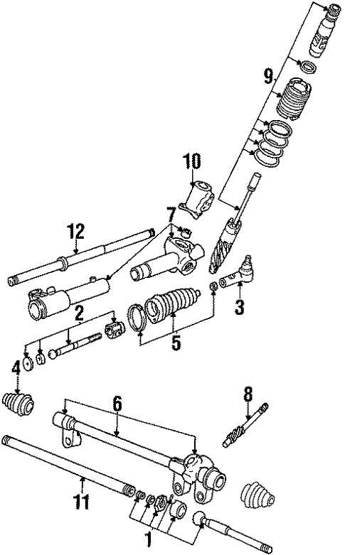 trw steering box parts diagram