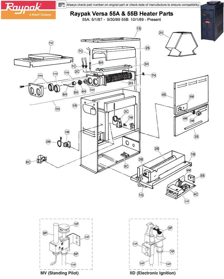 raypak pool heater parts diagram