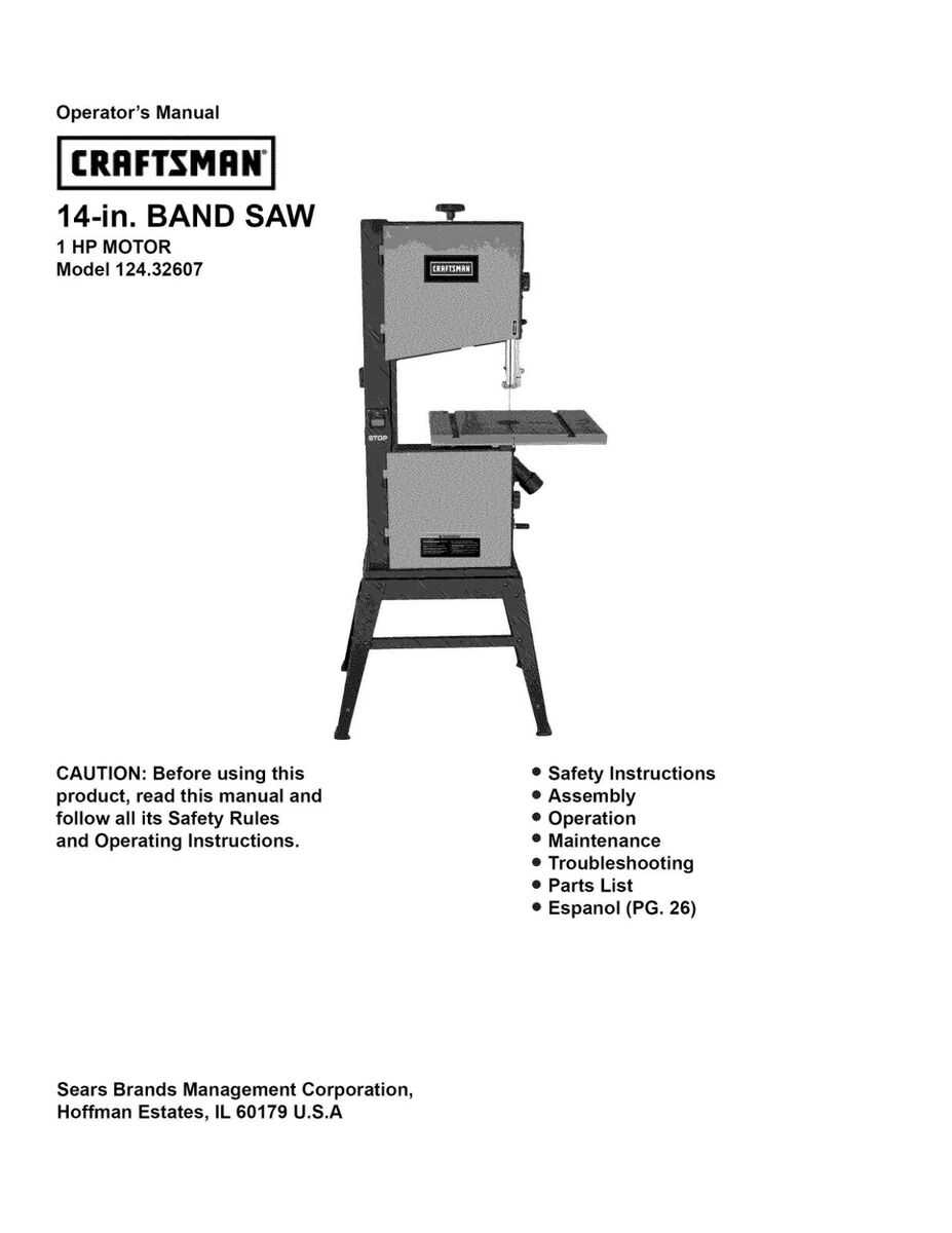 craftsman 12 inch band saw parts diagram