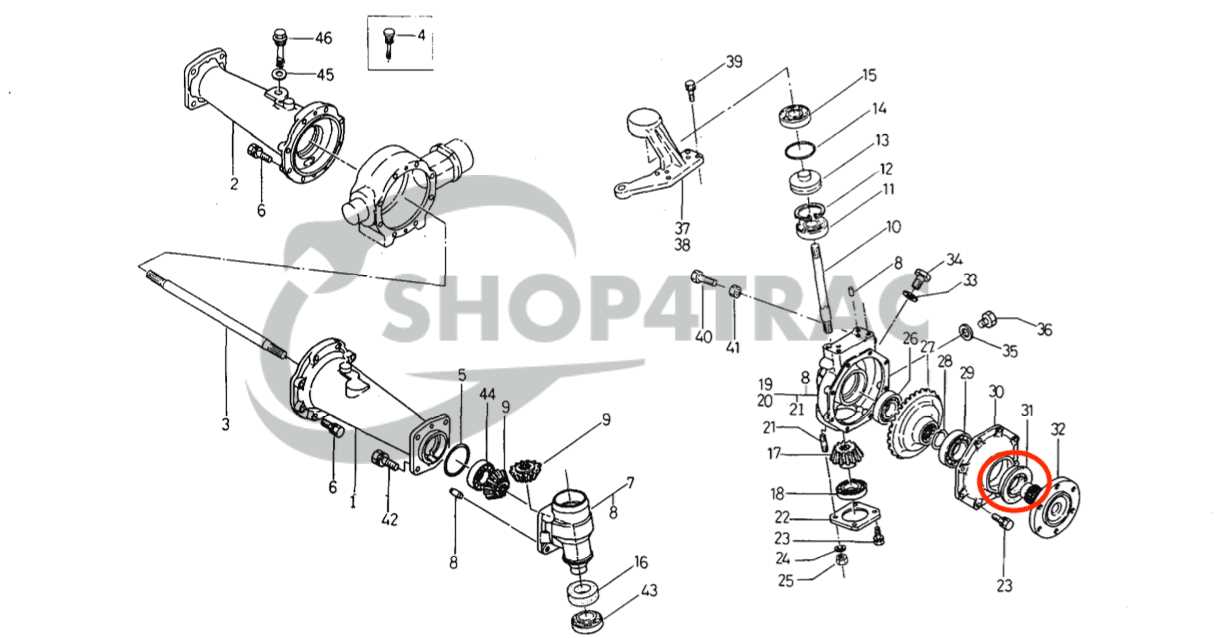 front axle kubota tractor parts diagram