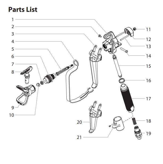 paint spray gun parts diagram