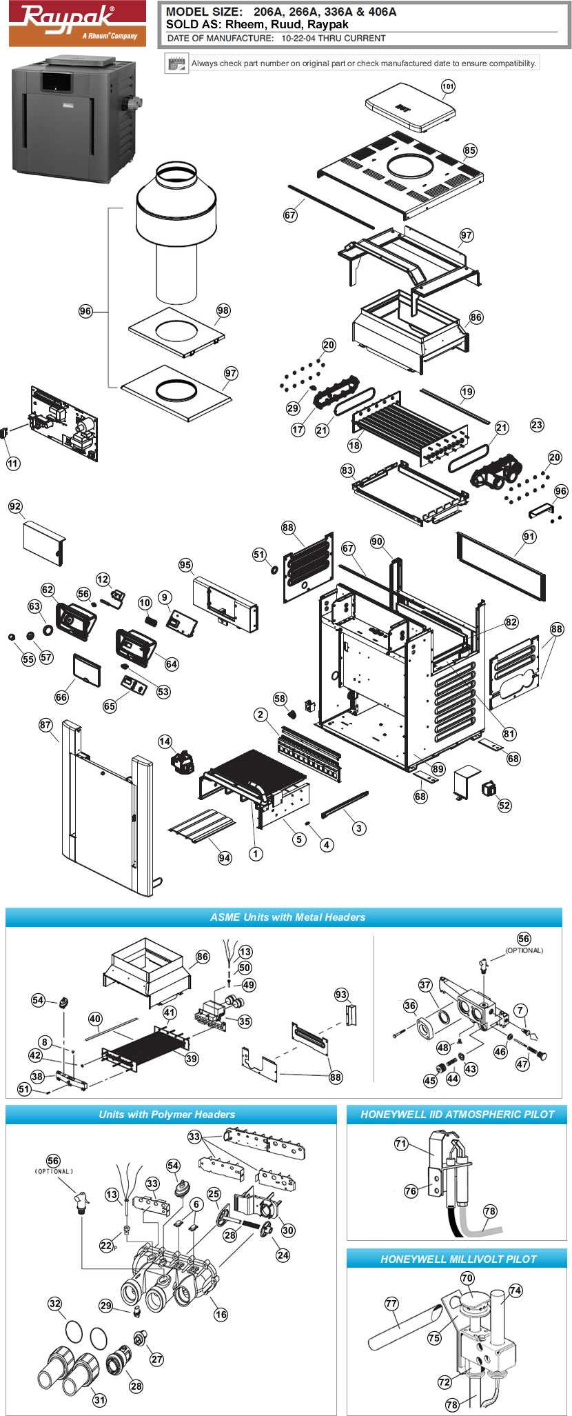 gas heater parts diagram