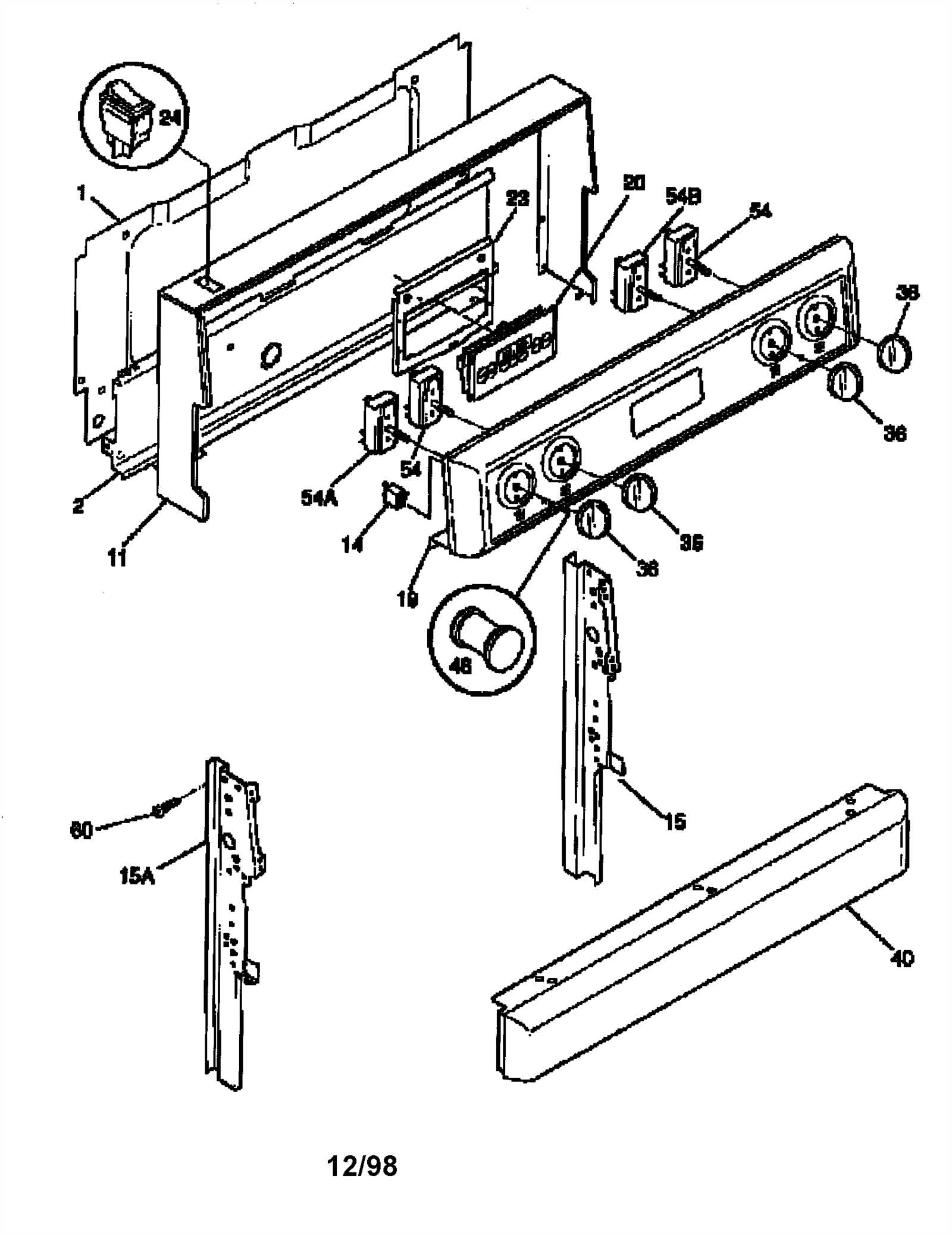 frigidaire oven parts diagram