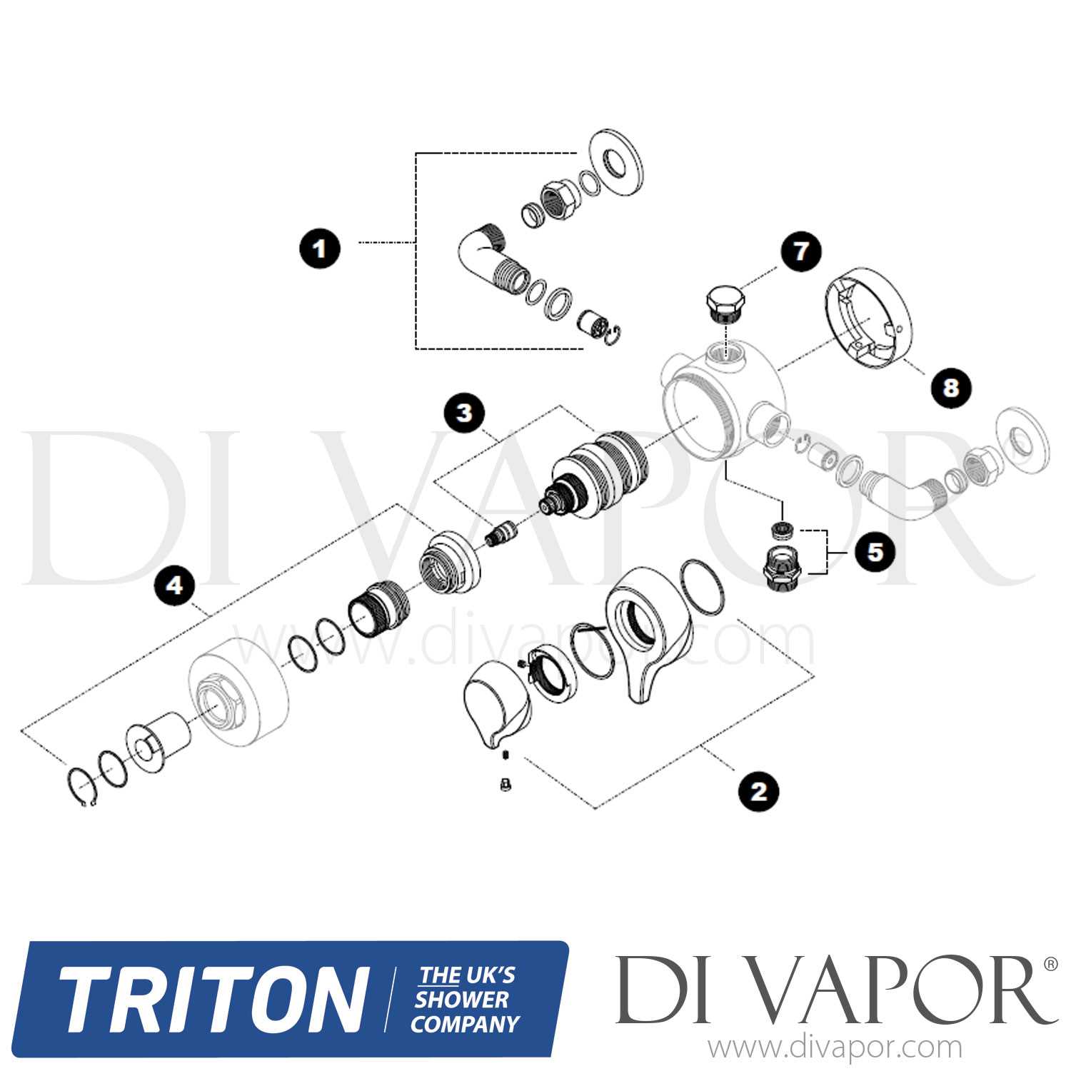 shower valve parts diagram