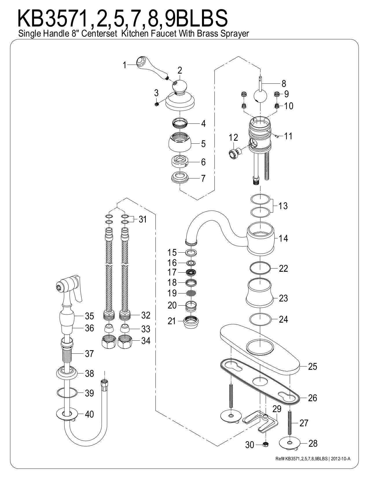 kingston brass faucet parts diagram