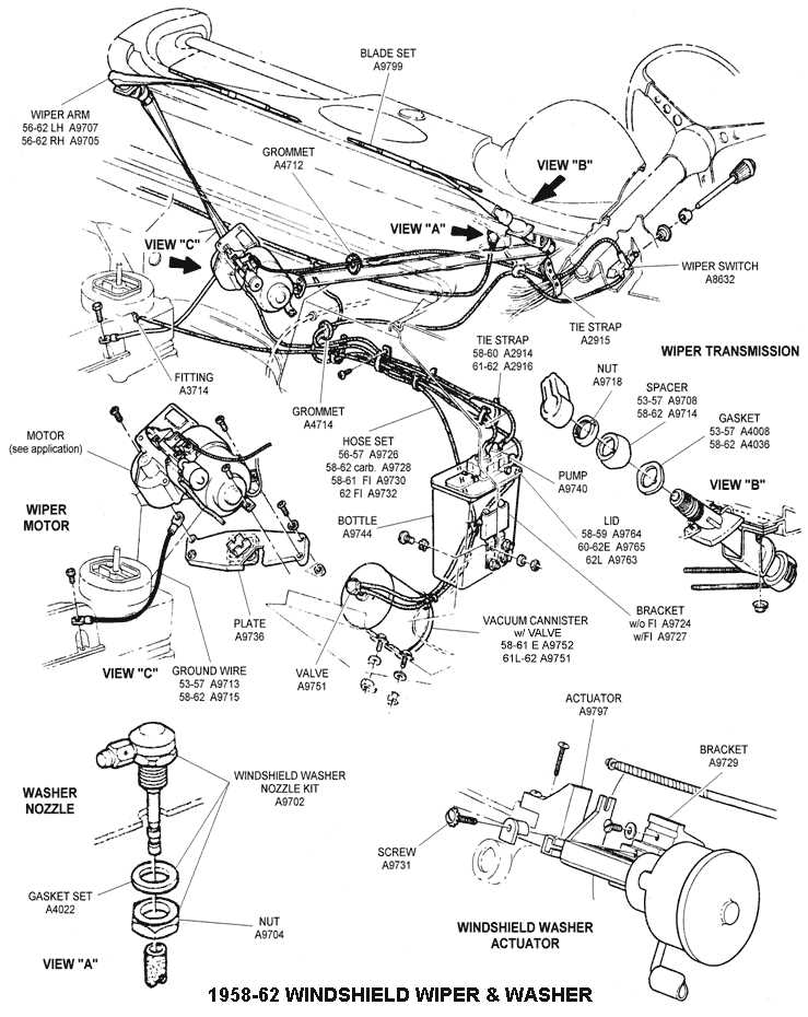 windshield wiper parts diagram