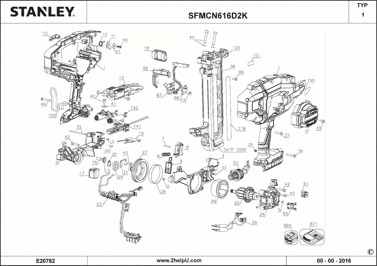 nail gun parts diagram