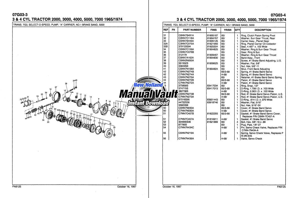 ford 5000 tractor parts diagram