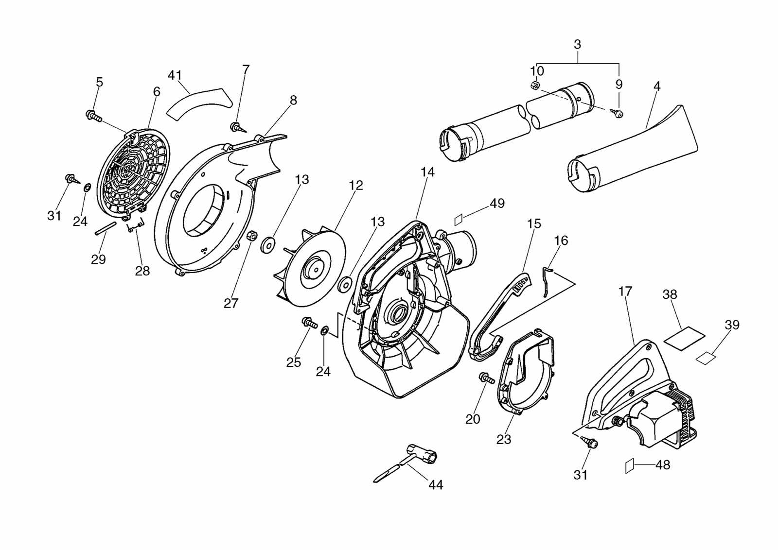 craftsman blower parts diagram