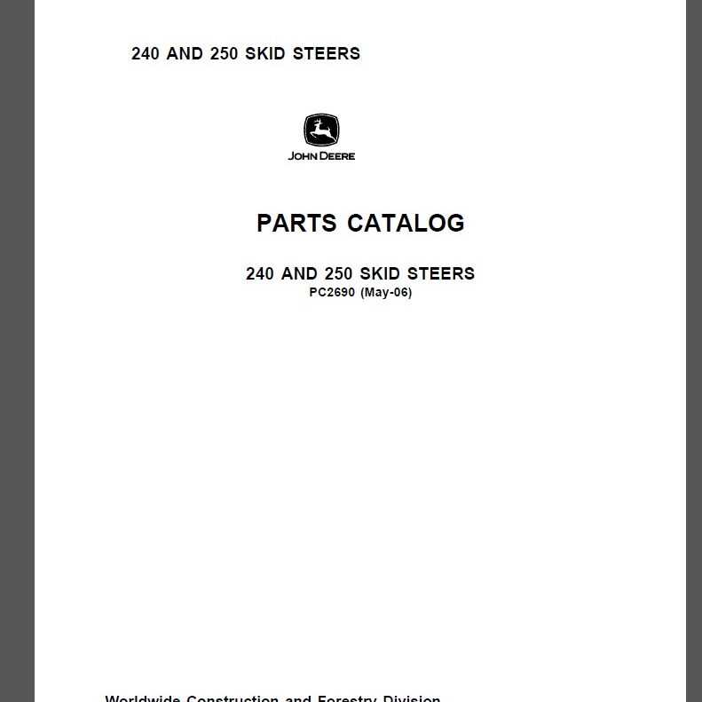 john deere 240 skid steer parts diagram