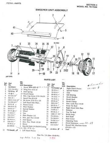 ohio steel lawn sweeper parts diagram