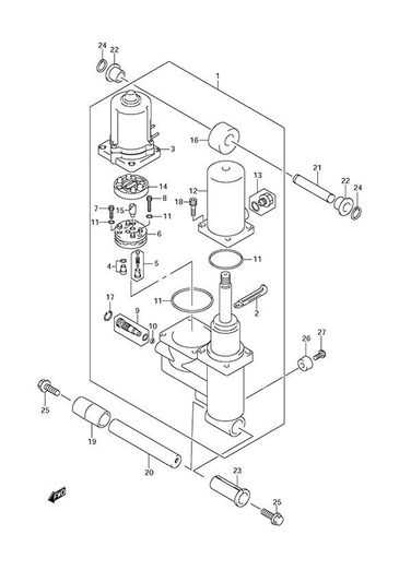 showa trim and tilt parts diagram