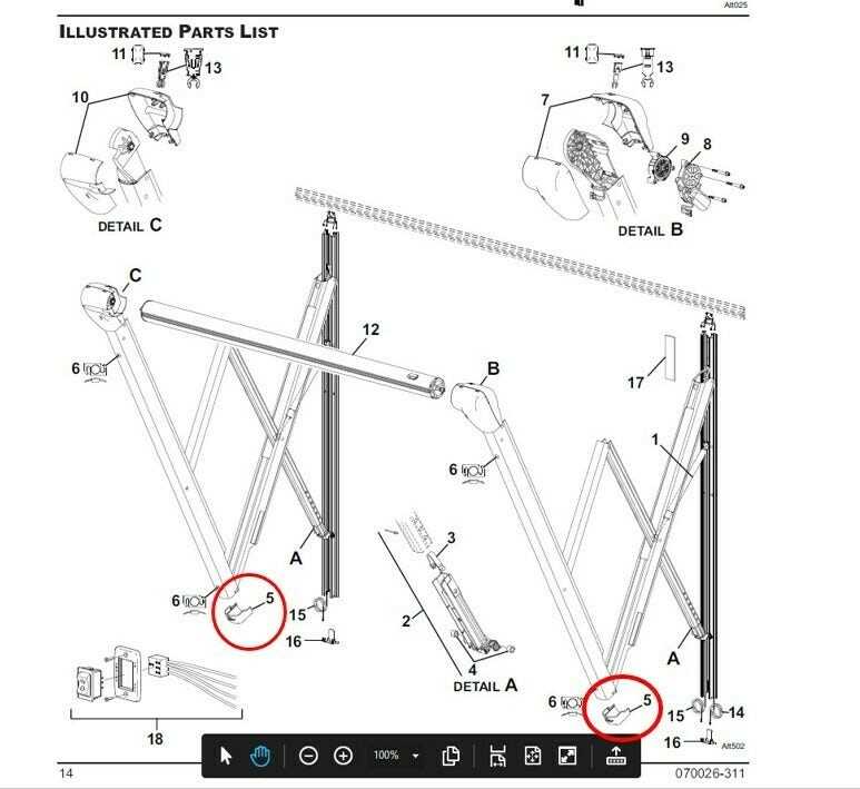 dometic awning parts diagram